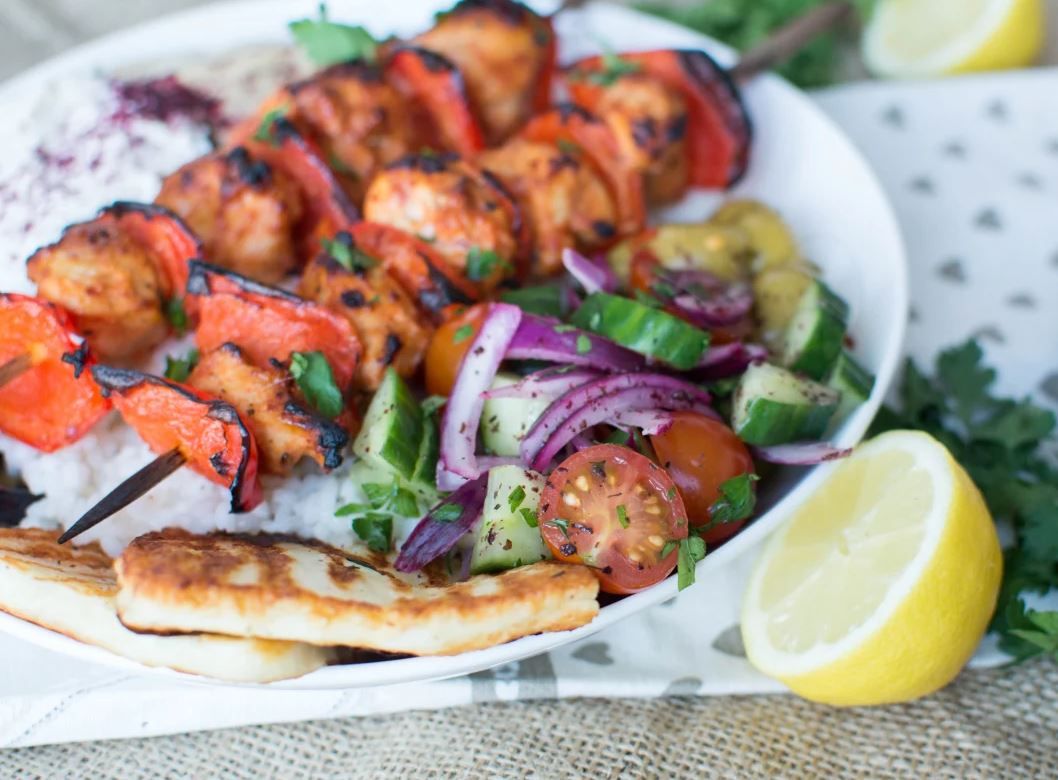 Combination Kebab Rice & Salad