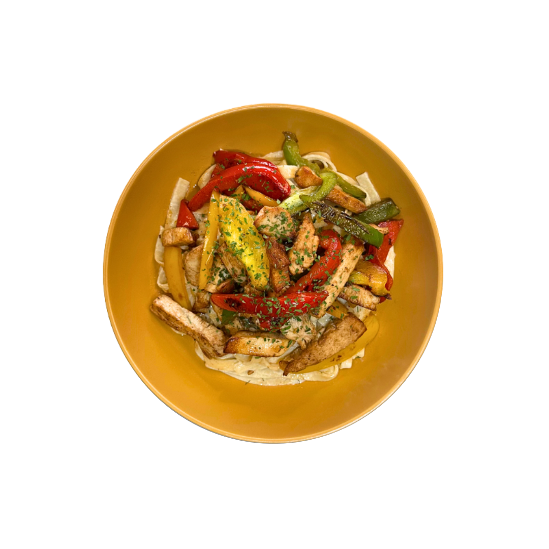 Rainbow Fettuccine with Chicken