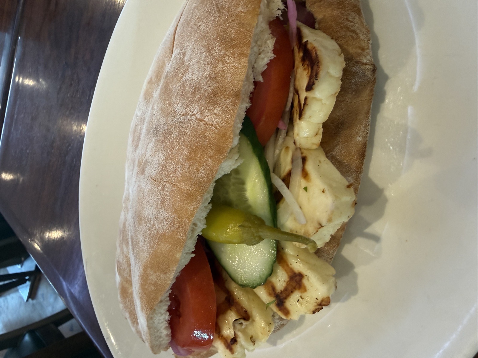 Grilled Halloumi in Bread